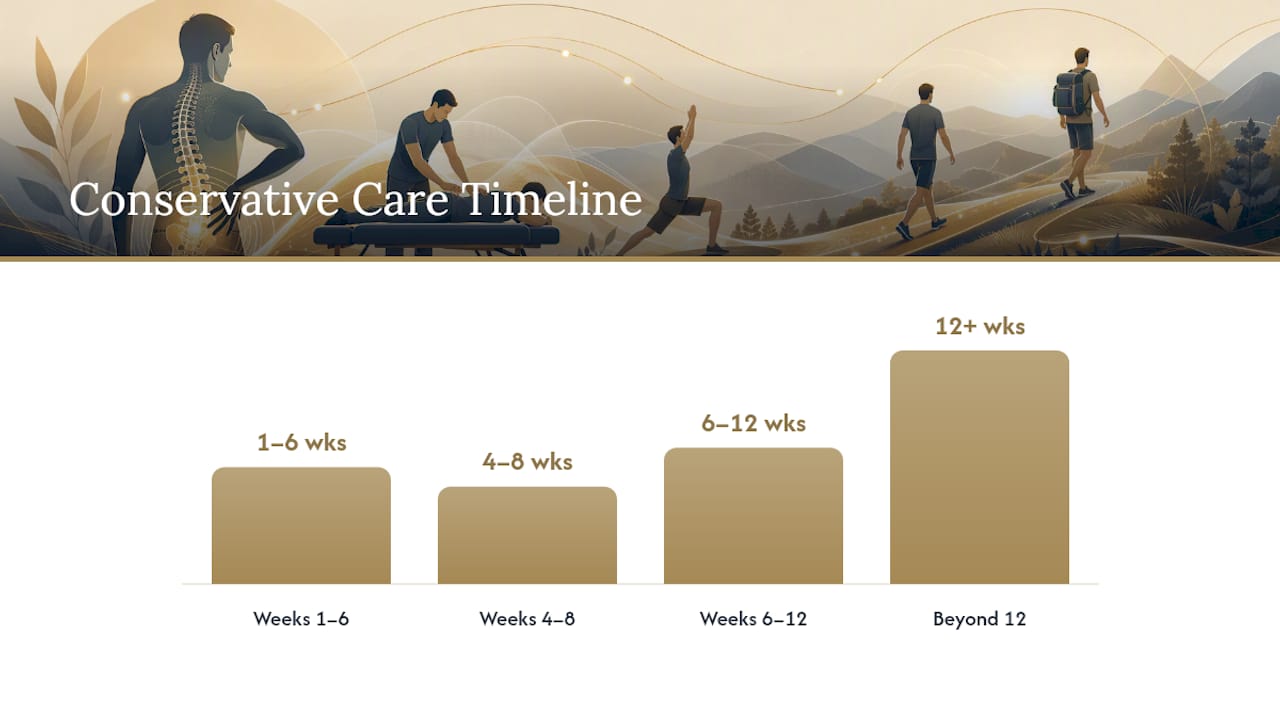 What to Expect: Assessment, Timeline, and Milestones for Herniated Disc Recovery — overview diagram