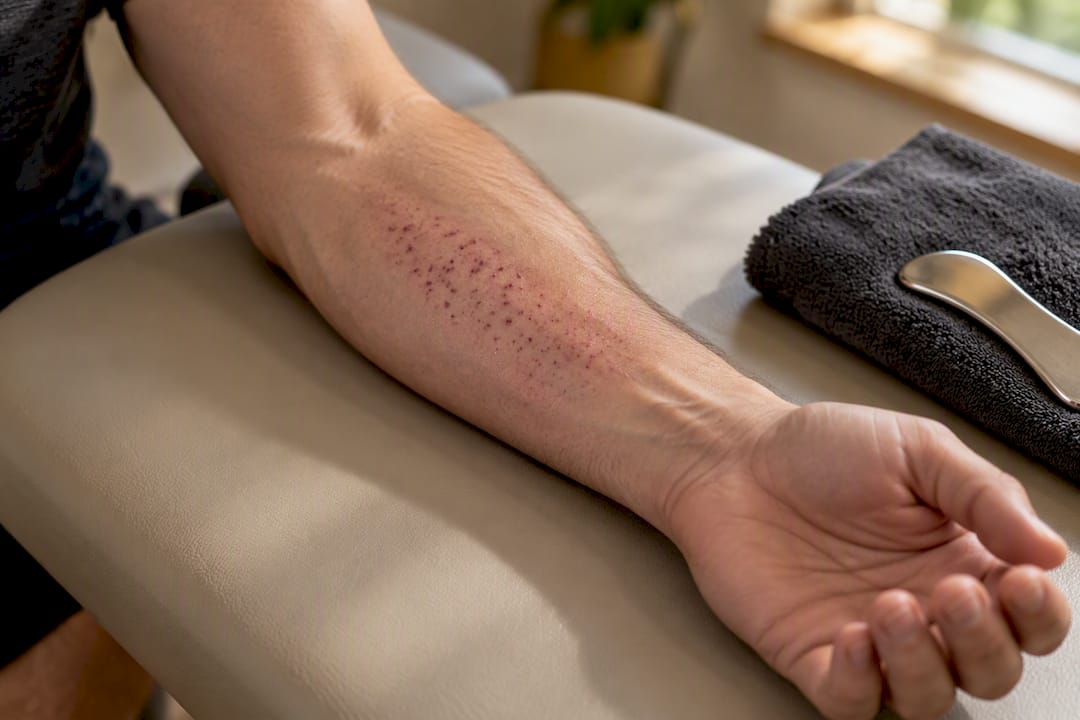 Mild petechiae after soft tissue treatment