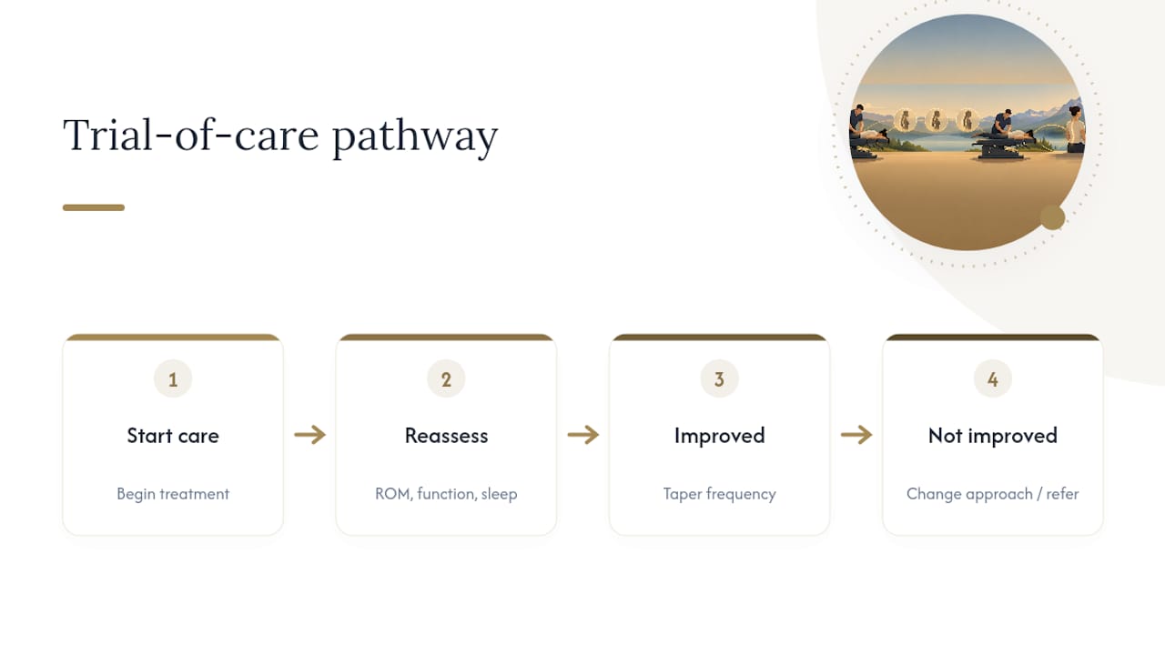Chiropractic reassessment measures and decision pathway