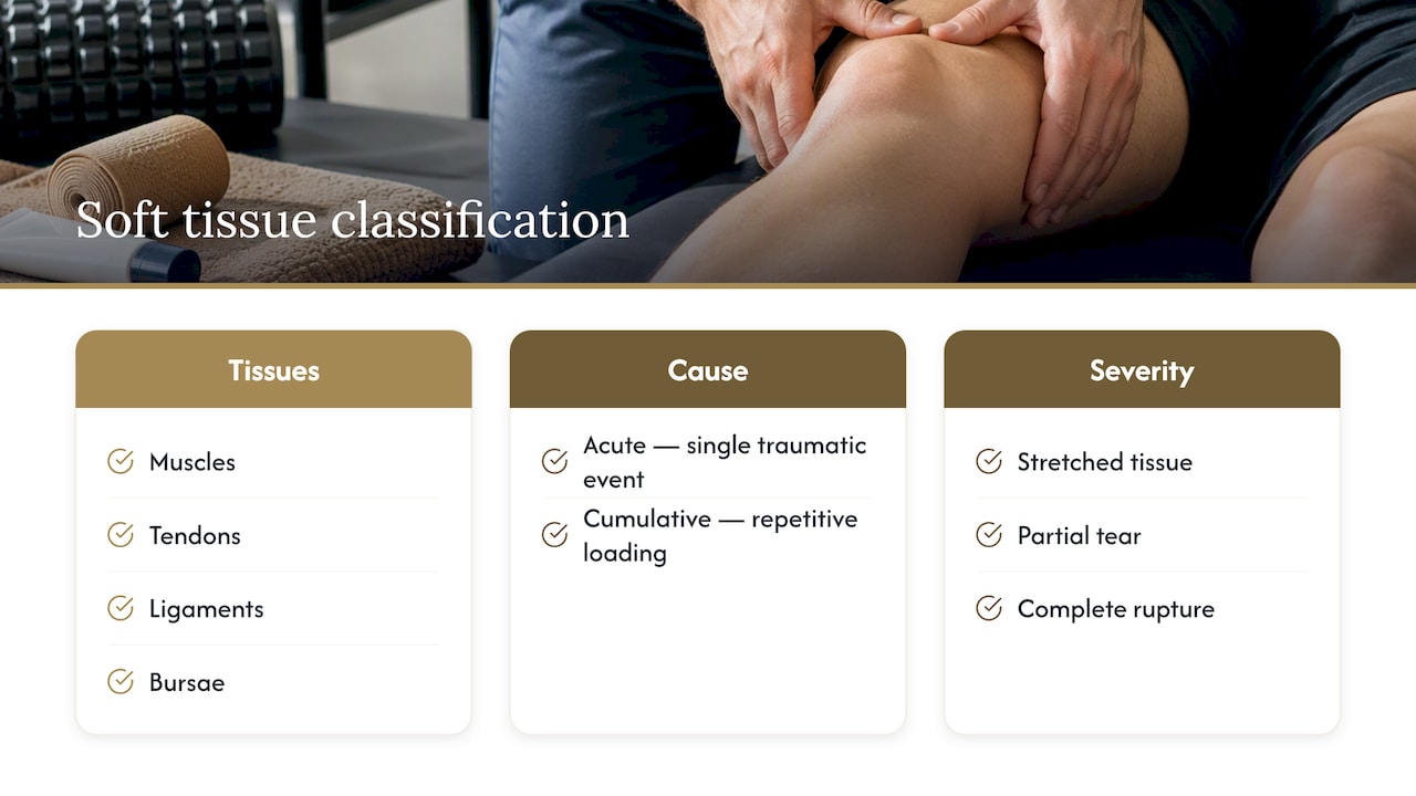 Soft tissue injury classification framework