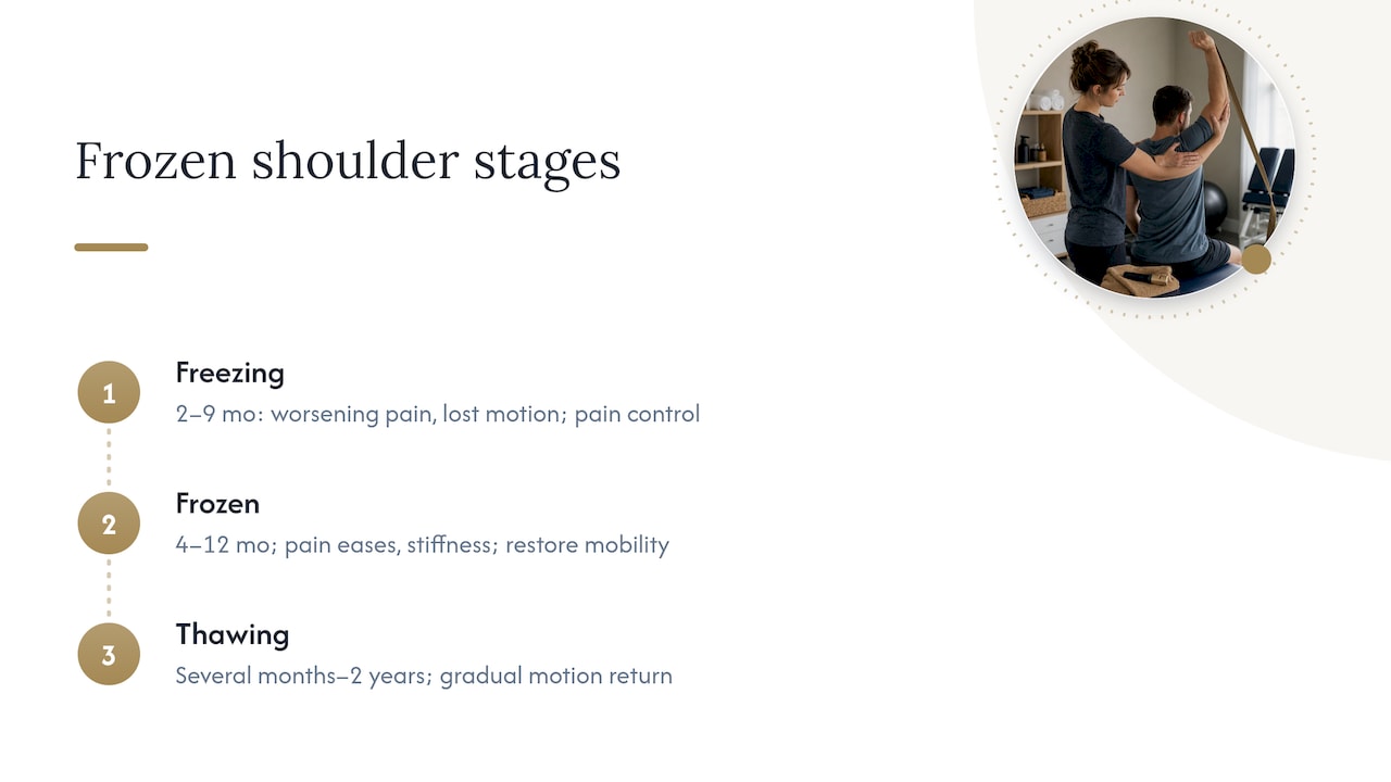 Three frozen shoulder stages and typical durations